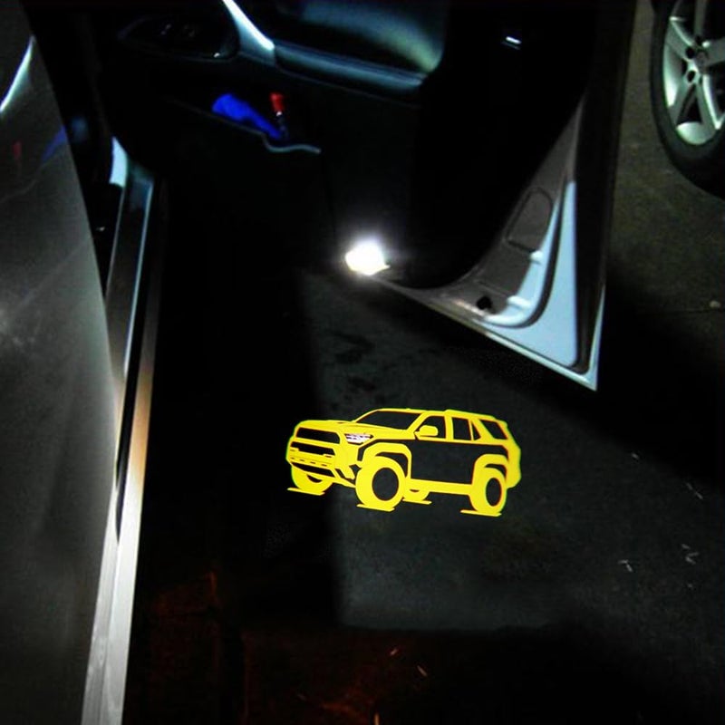 akarin 2 PCS LED Car Door Logo Lights Compatible for 4Runner 2010-present Courtesy Projector Laser Welcome Light Puddle Lamp Car Accessories (4R 2025 Yellow, for 4R 2010-present) - Image 4